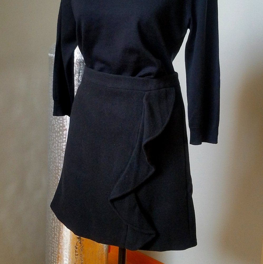 J. Crew Wool Ruffle Front Mini Skirt